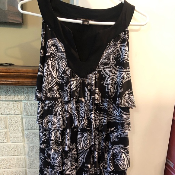 White House Black Market Layered Sleeveless Tunic Size Large - Picture 2 of 5